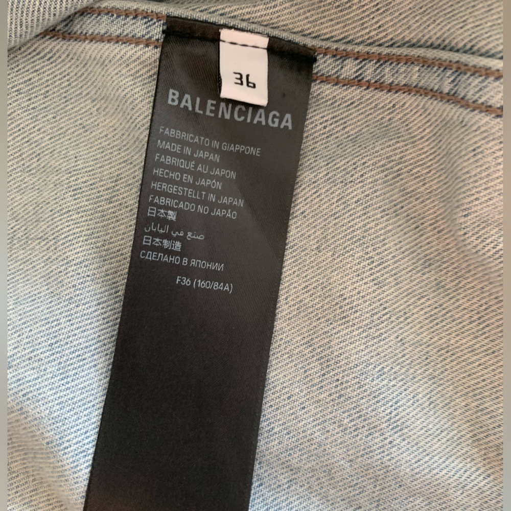 Balenciaga women logo crystalline cropped denim jacket NWT - Picture 9 of 10